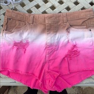 H&M ombré colored high waisted shorts